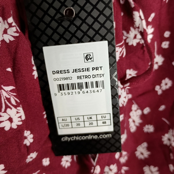 NWT City Chic Floral Jessie Dress In Retro Ditsie Size 20W/2X - Picture 8 of 10